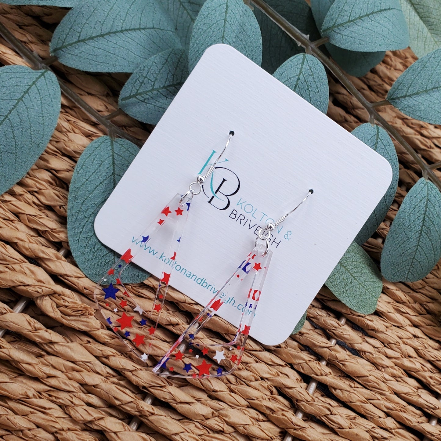 Star Confetti Long Triangle Earrings