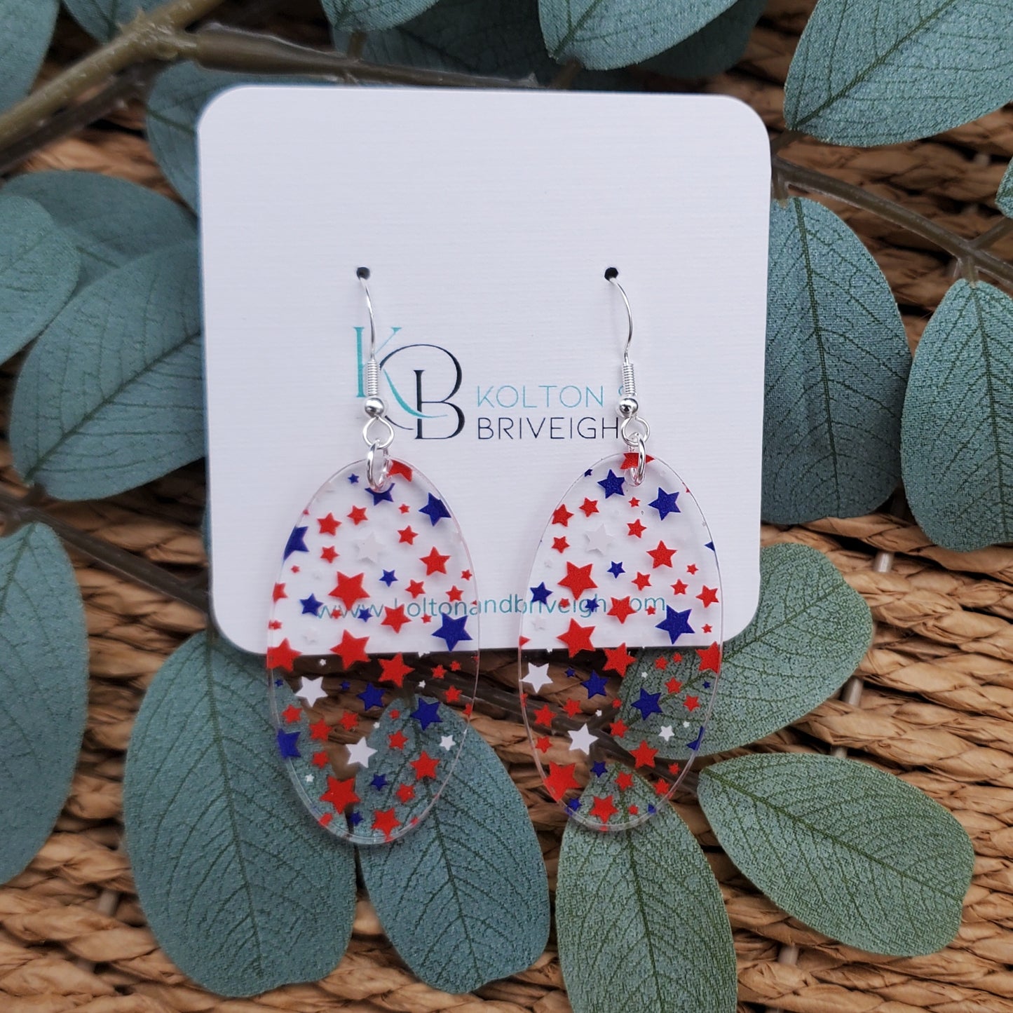 Star Confetti Oval Earrings
