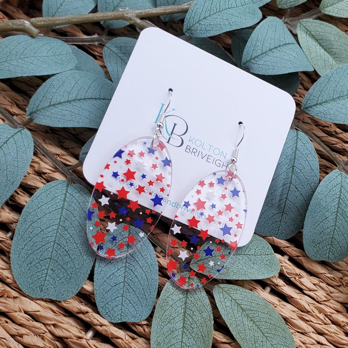 Star Confetti Oval Earrings
