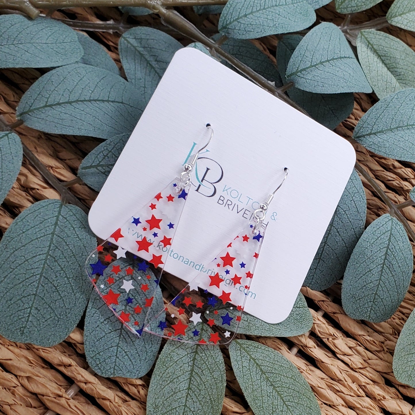 Star Confetti Long Triangle Earrings