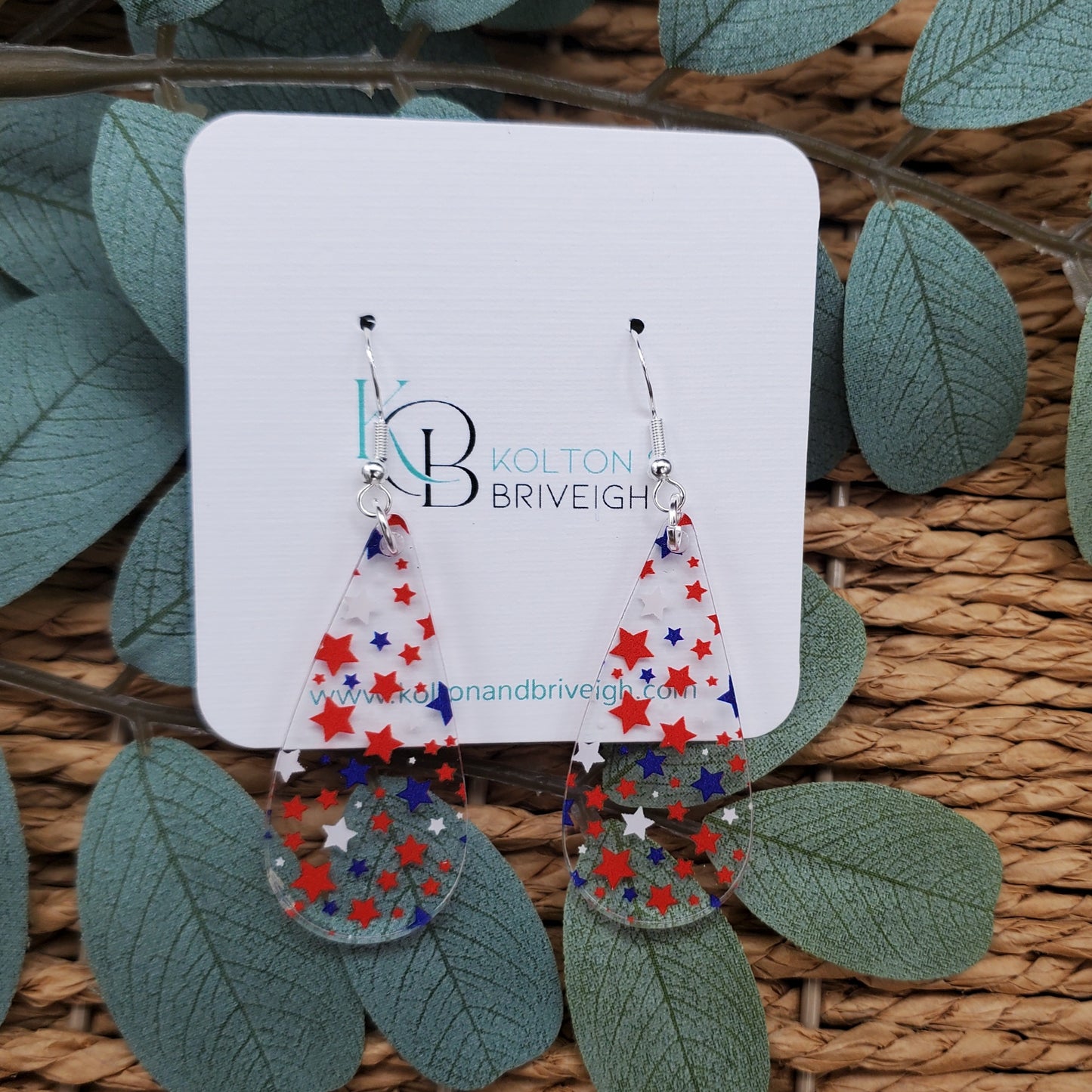 Star Confetti Long Teardrop Earrings