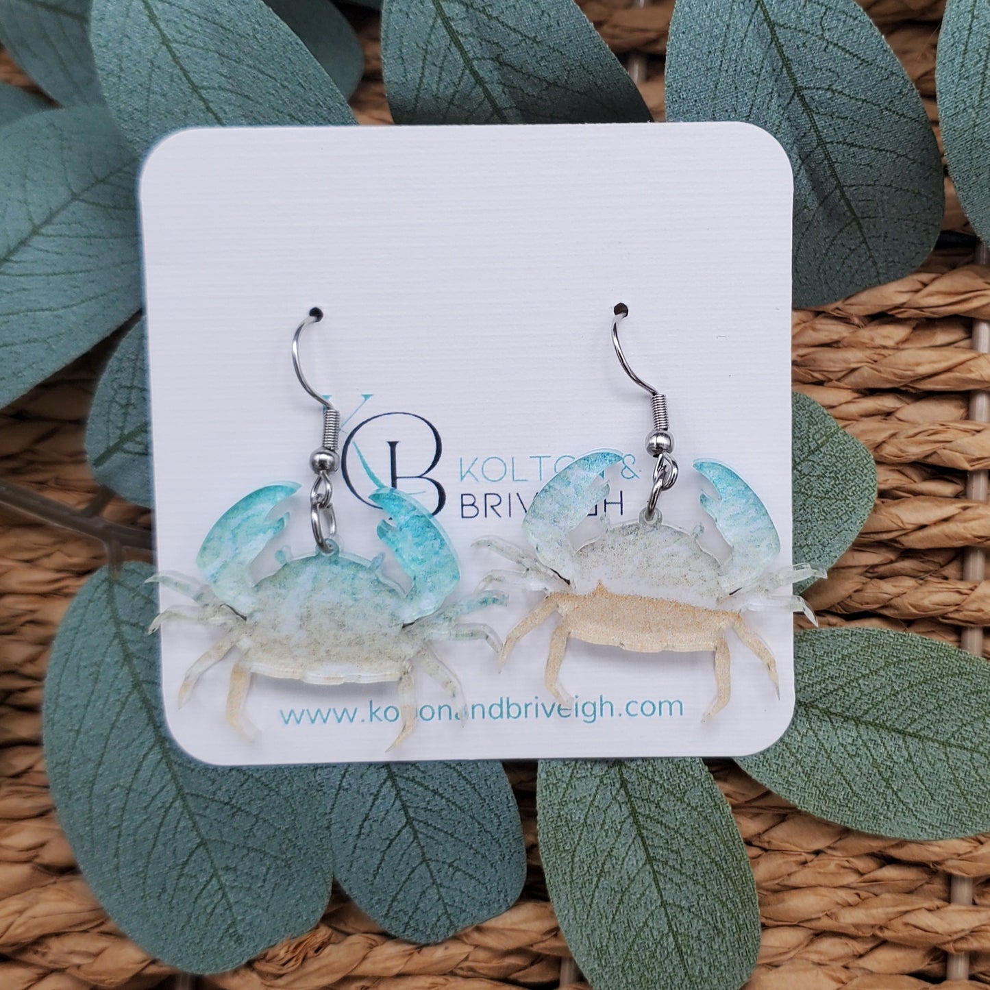 Beachy Crab Earrings
