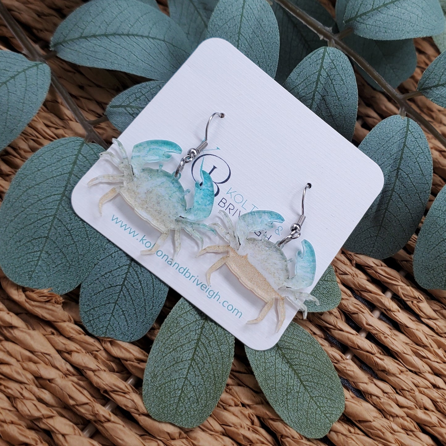 Beachy Crab Earrings