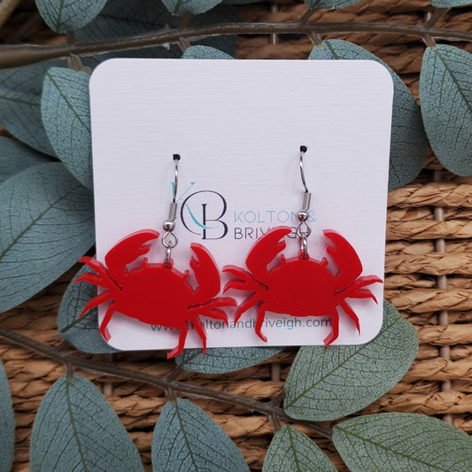 Red Crab Earrings