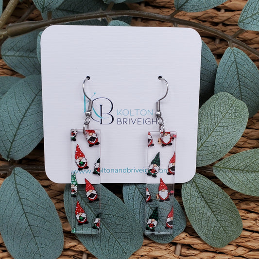Christmas Gnome Bar Earrings