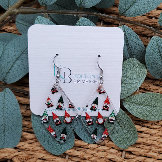 Christmas Gnome Rounded Diamond Earrings