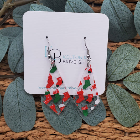 Christmas Stocking Kite Earrings