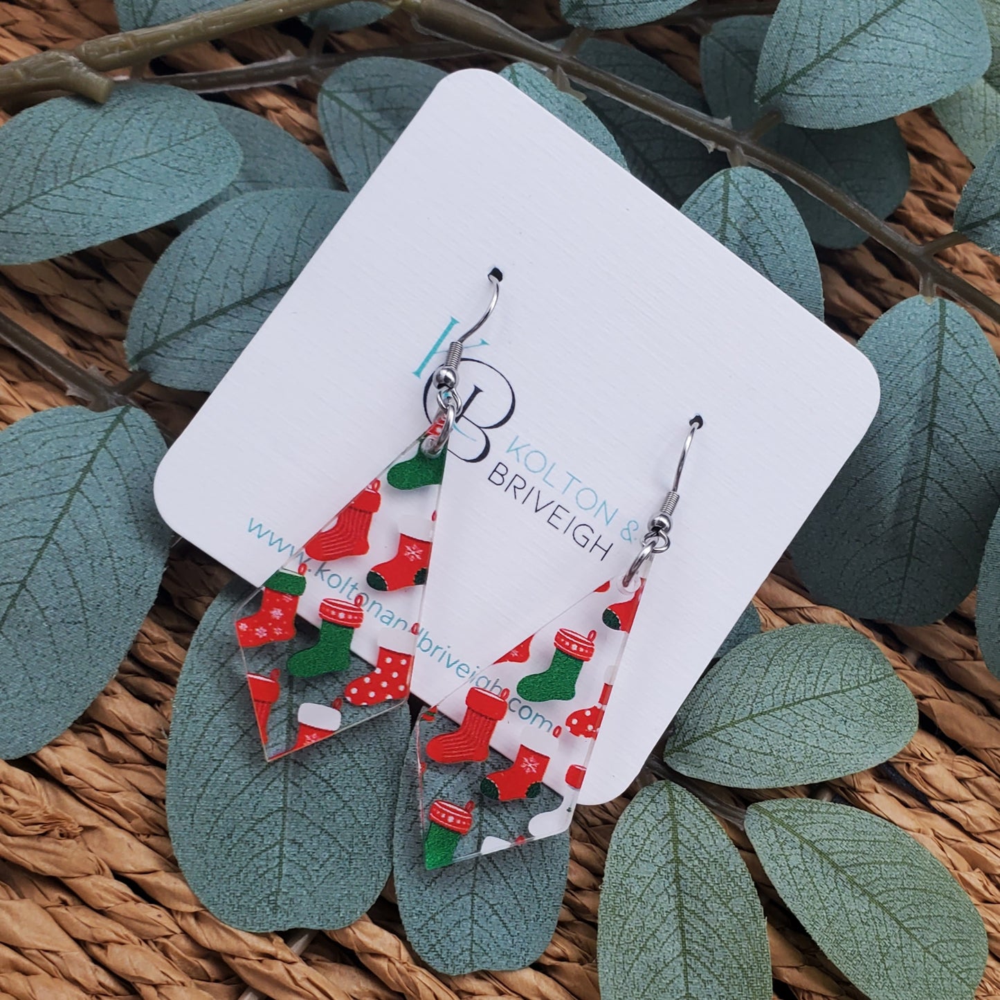 Christmas Stocking Kite Earrings