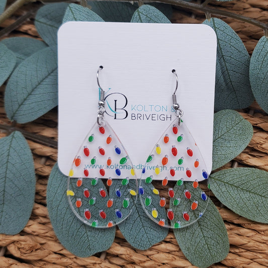 Christmas Lights Teardrop Earrings
