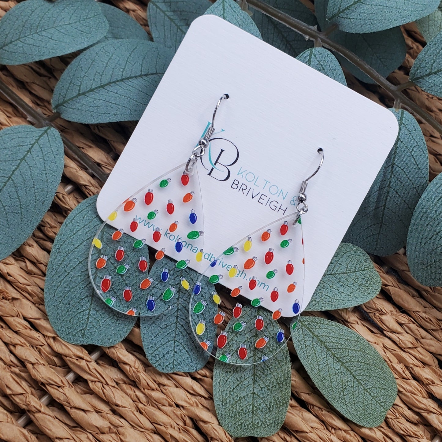 Christmas Lights Teardrop Earrings