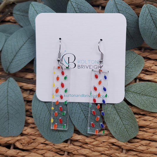 Christmas Lights Bar Earrings