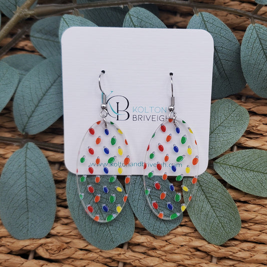 Christmas Lights Oval Earrings
