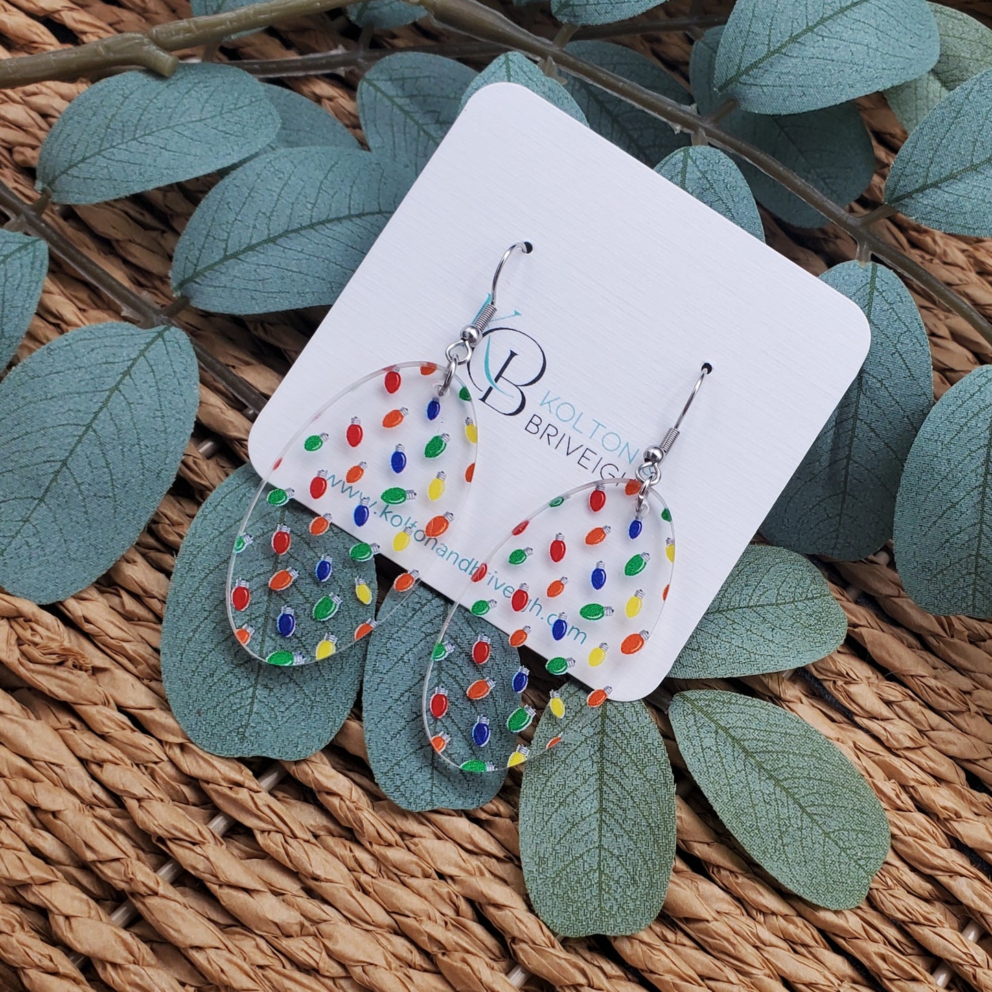 Christmas Lights Oval Earrings