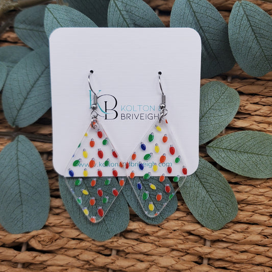 Christmas Light Rounded Diamond Earrings