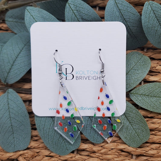 Christmas Lights Kite Earrings