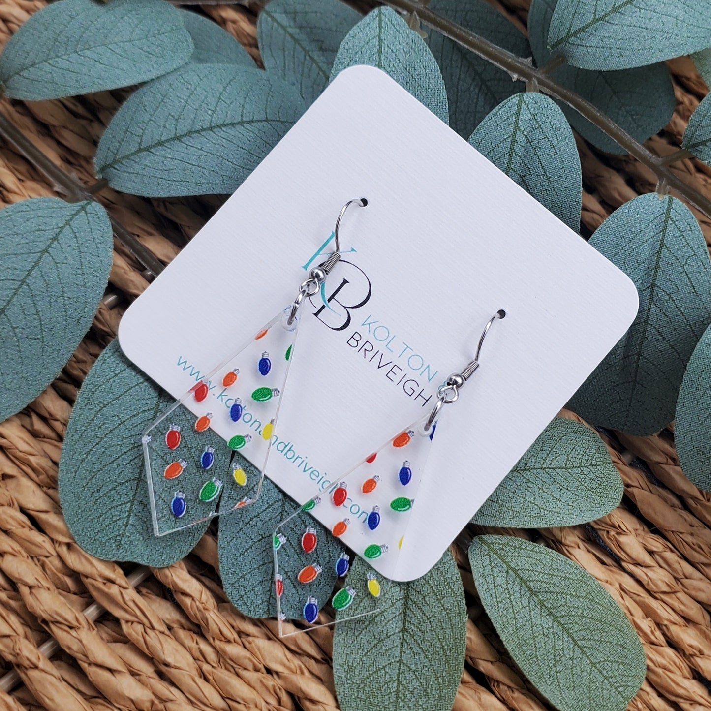 Christmas Lights Kite Earrings