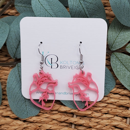 Pink Heart Earrings