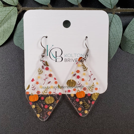 Fall Foliage Rounded Diamond Earrings