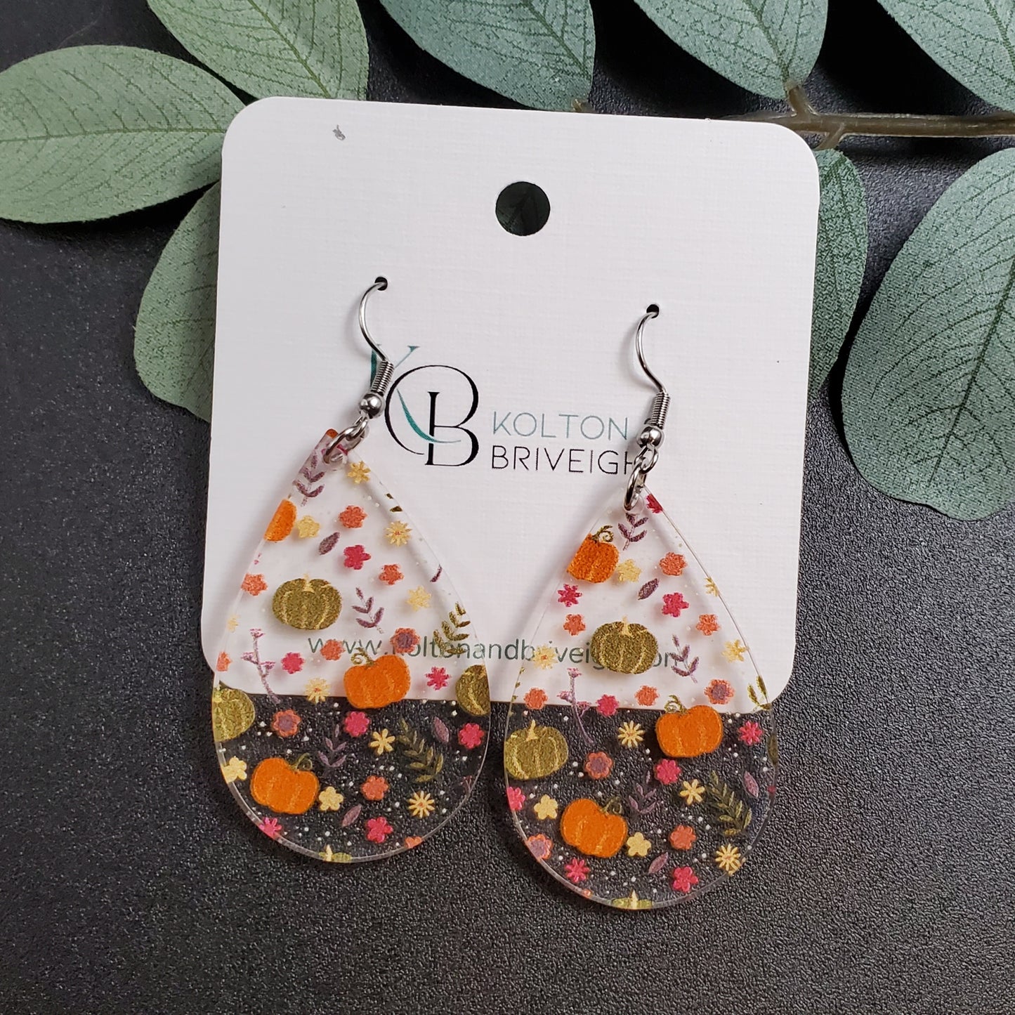 Fall Foliage Teardrop Earrings