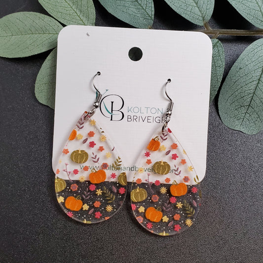 Fall Foliage Teardrop Earrings