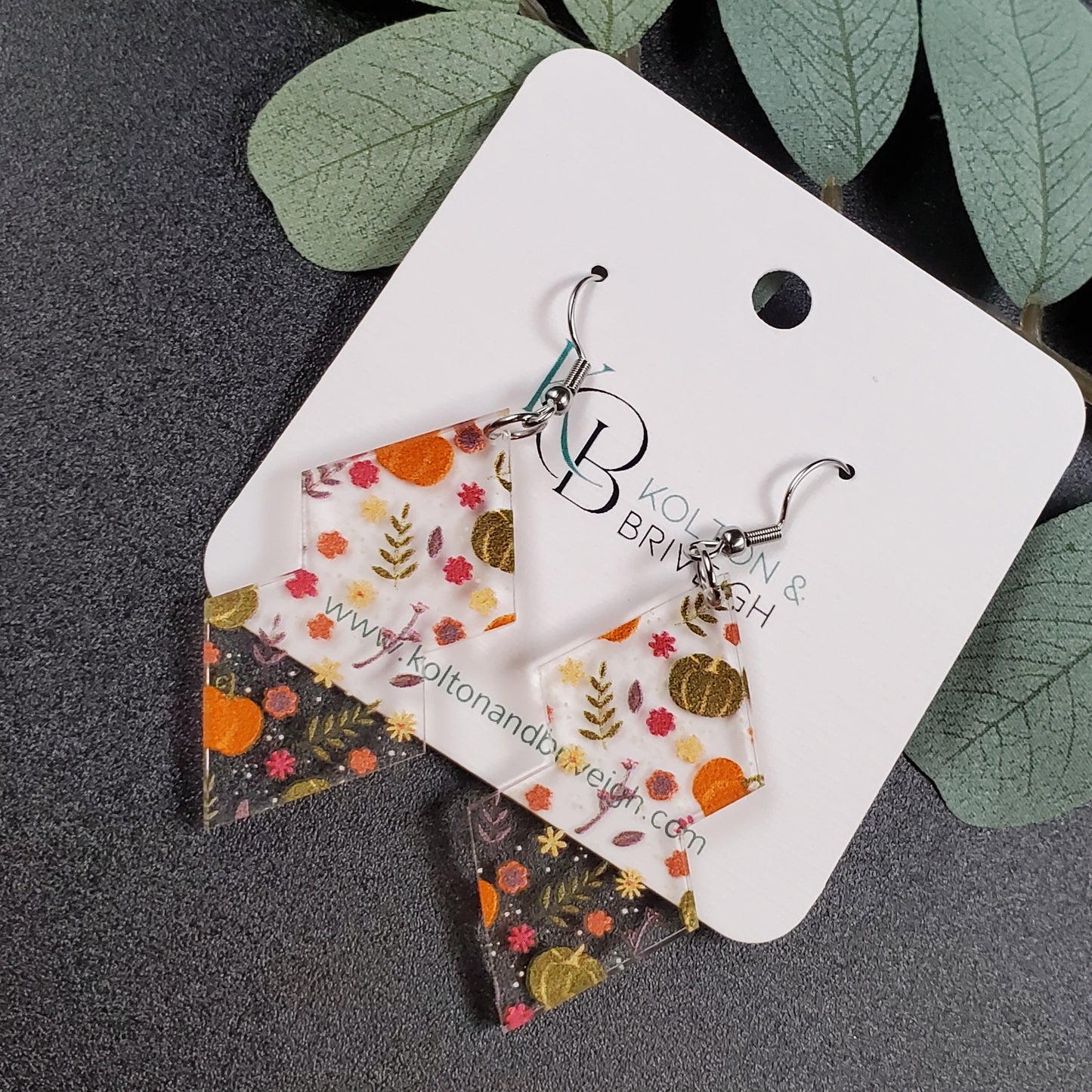 Fall Foliage Double Kite Earrings