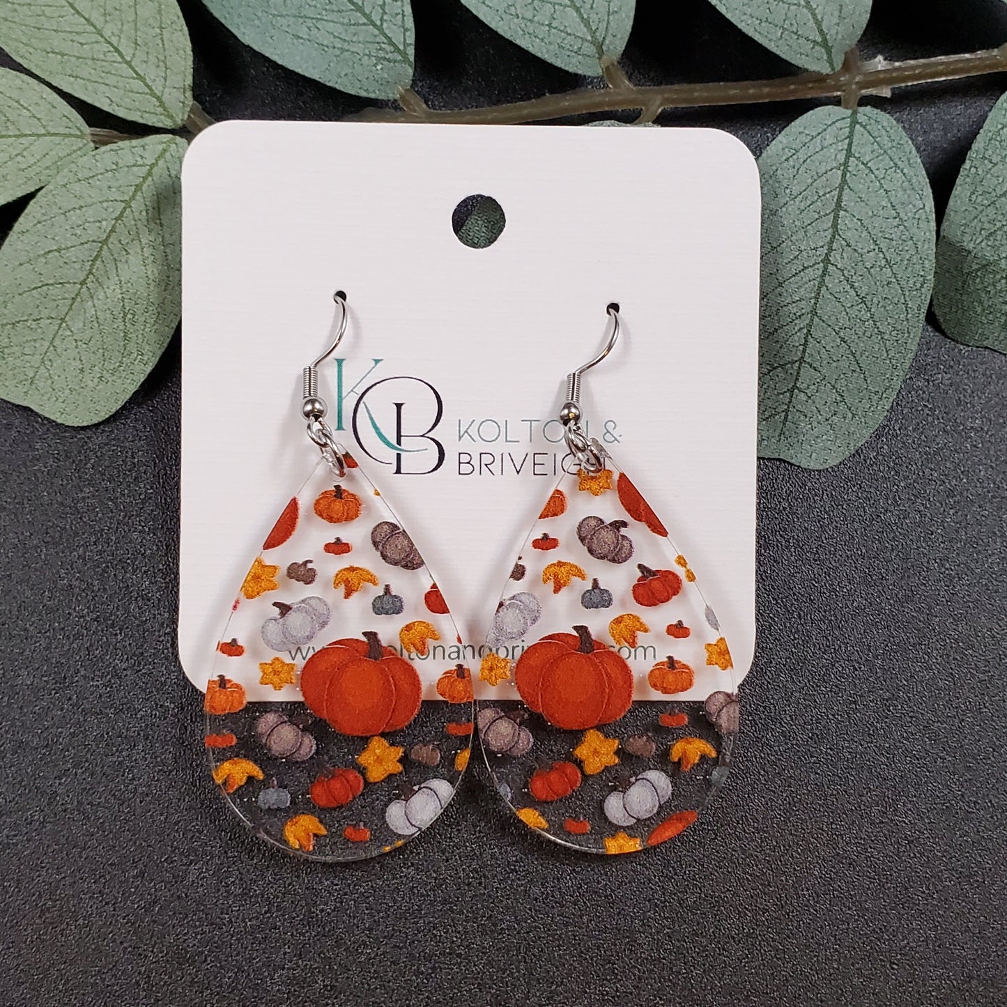Pumpkin Teardrop Earrings