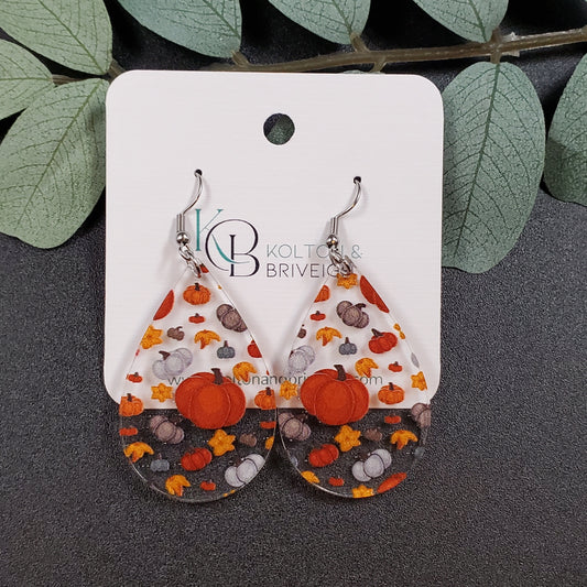 Pumpkin Teardrop Earrings
