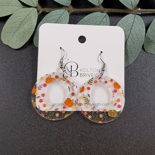 Fall Foliage Boho Hoop Earrings