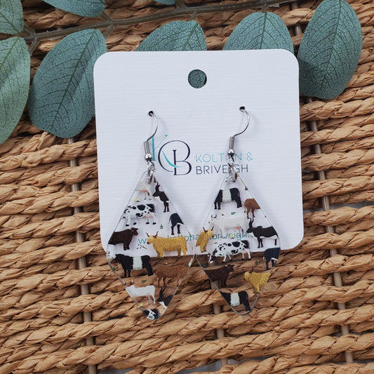 Cow Rounded Diamond Earrings