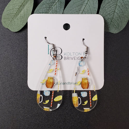 Southern Sweet Tea Long Teardrop Earrings