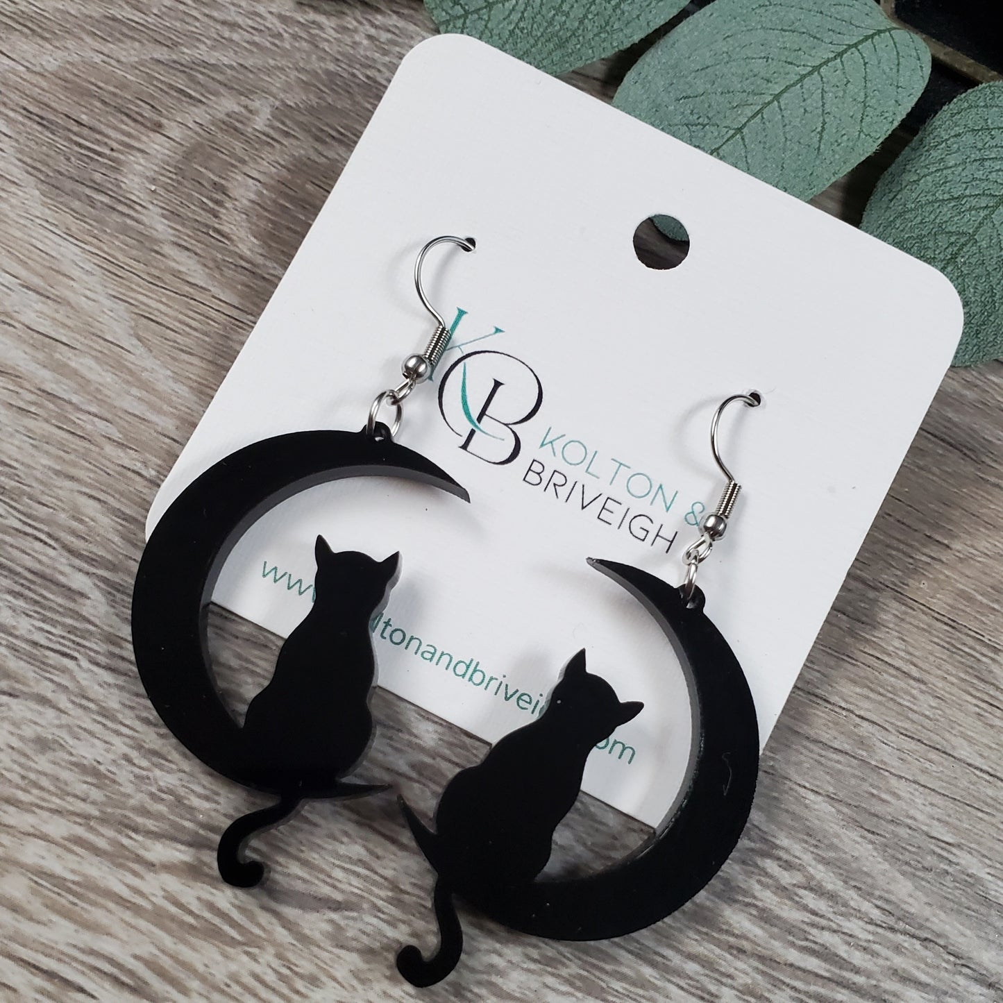 Cat on the Moon Earrings