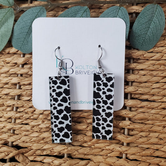 Bar Cow Print Earrings
