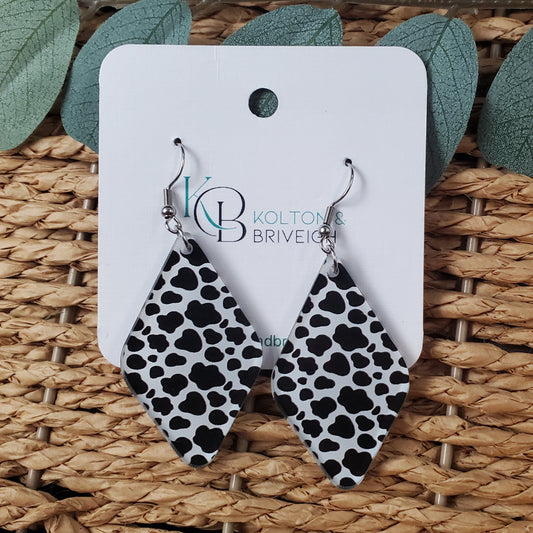Cow Print Rounded Diamond Earrings
