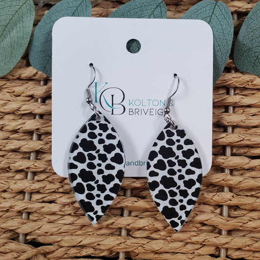 Cow Pattern Marquis Earrings