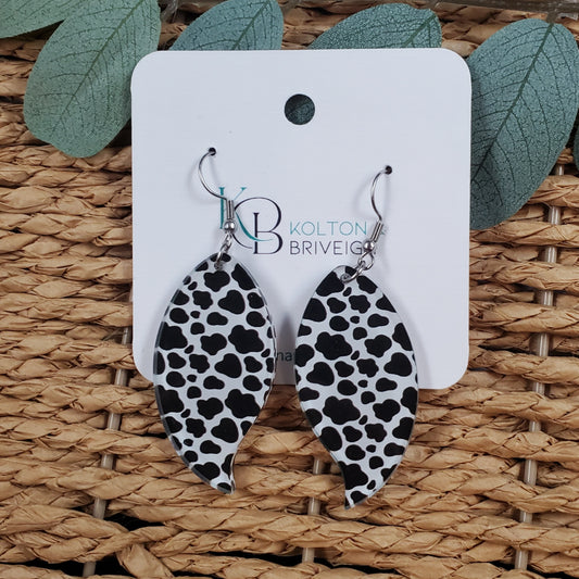 Cow Print Petal Earrings