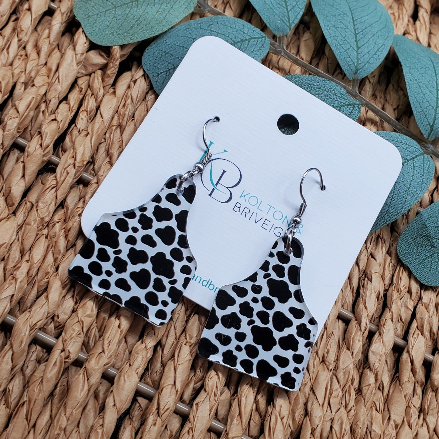Cow Tag Earrings