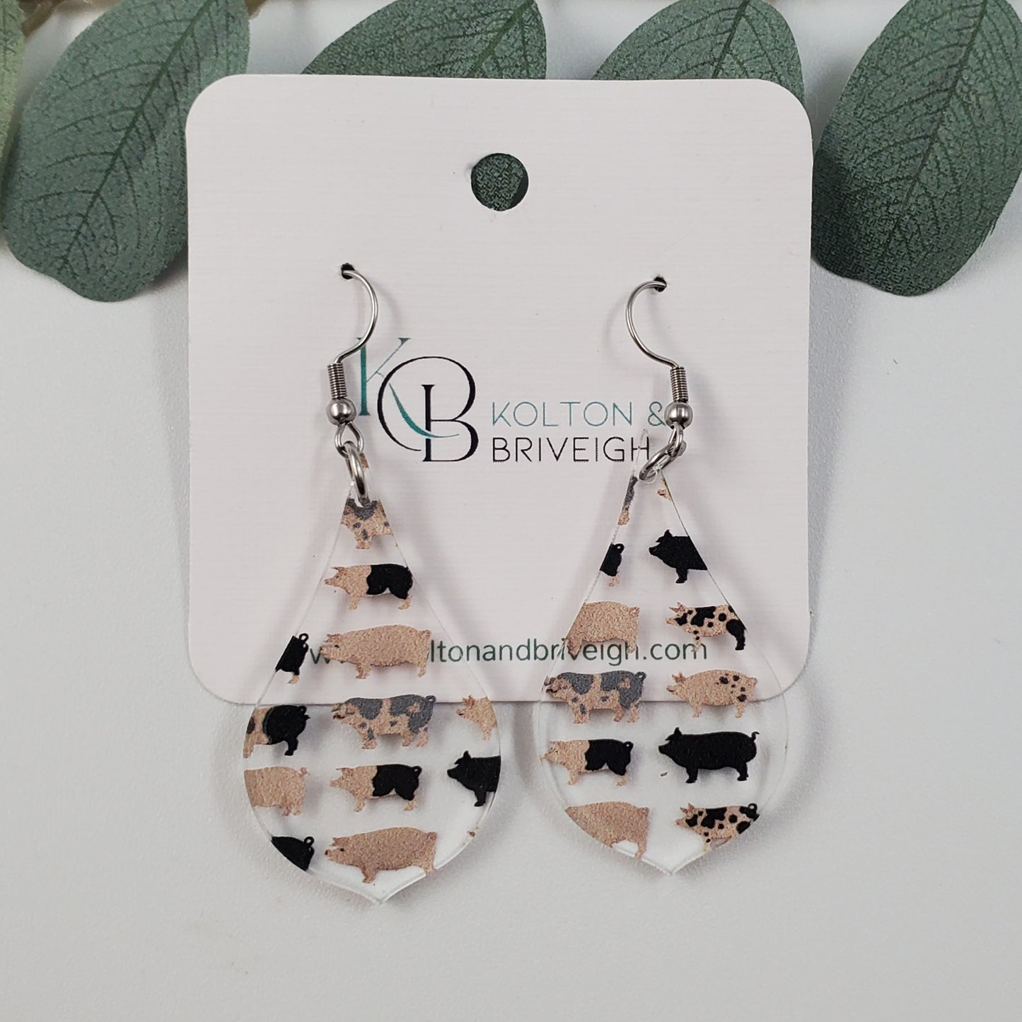 Pig Pointed Pear Earrings