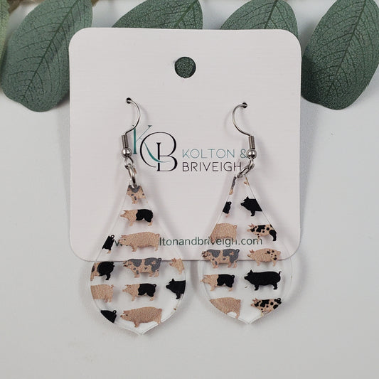 Pig Pointed Pear Earrings