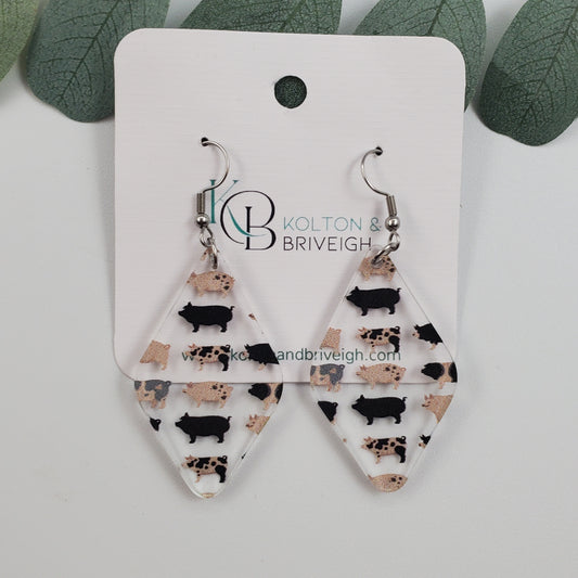 Pig Rounded Diamond Earrings