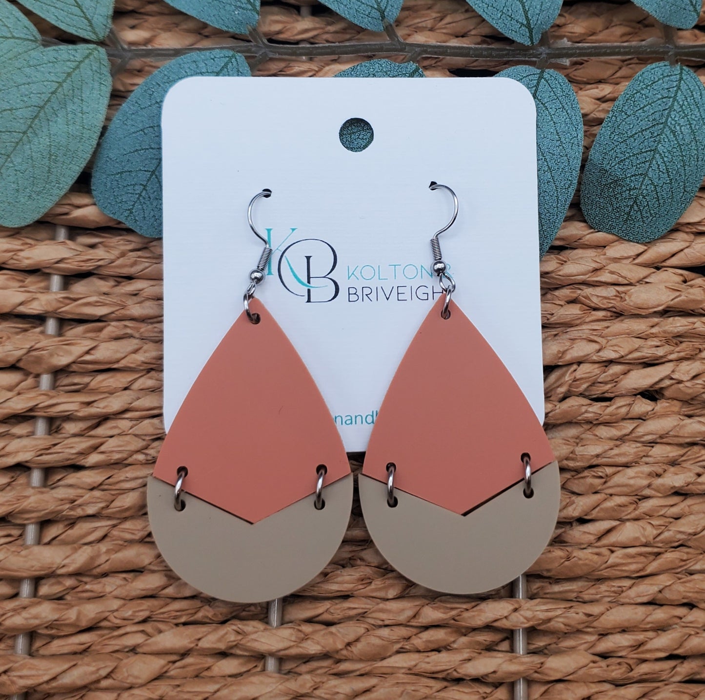 Two Piece Large Teardrop Earrings