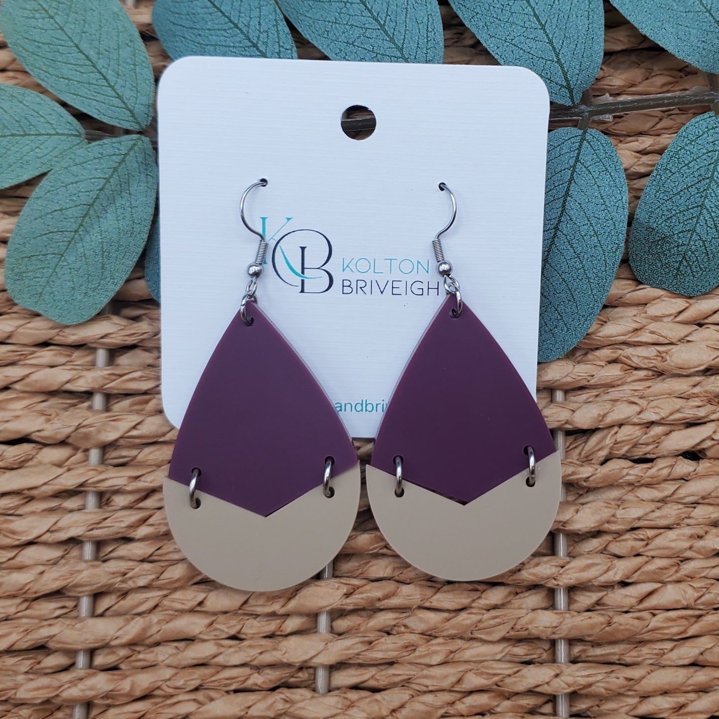 Two Piece Large Teardrop Earrings