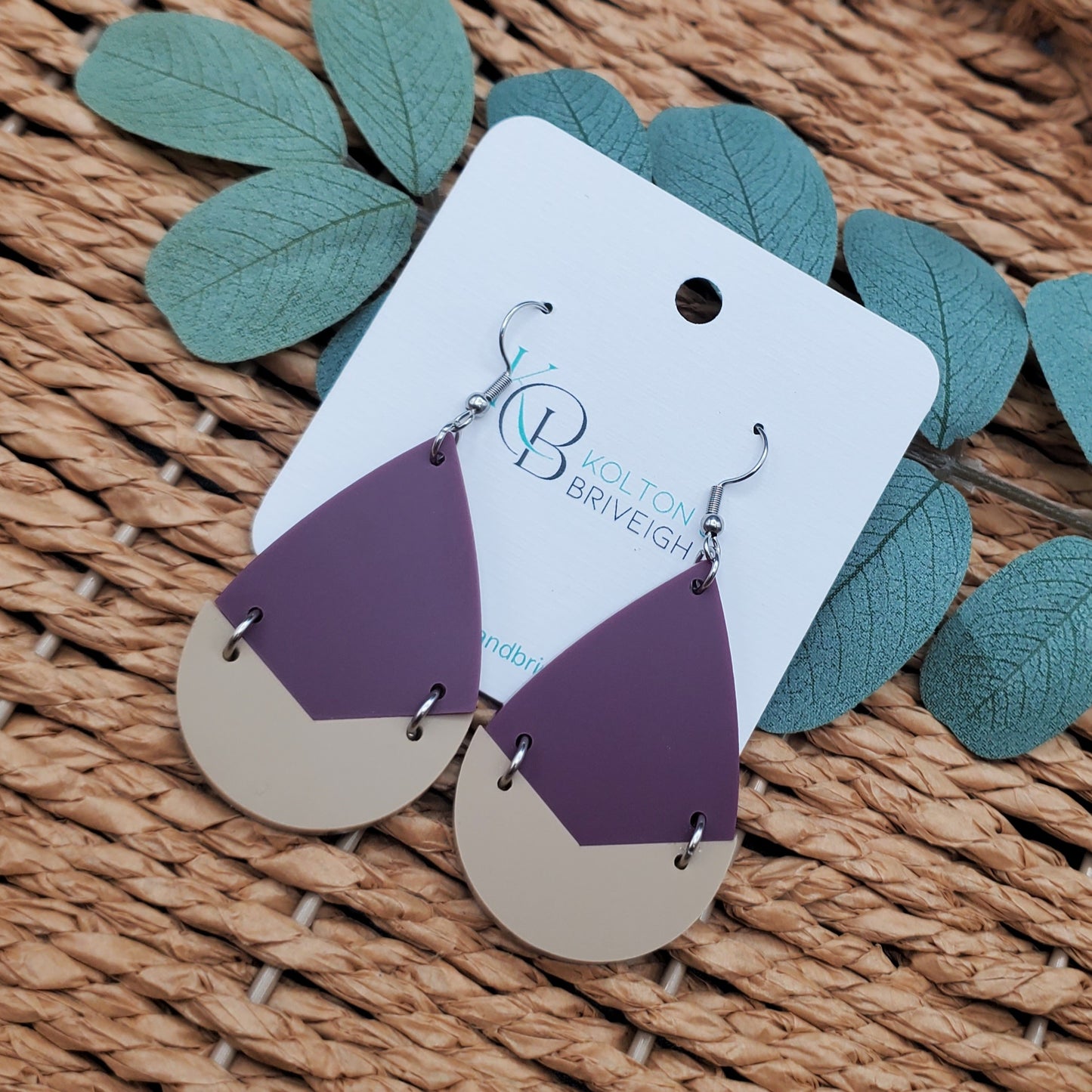 Two Piece Large Teardrop Earrings