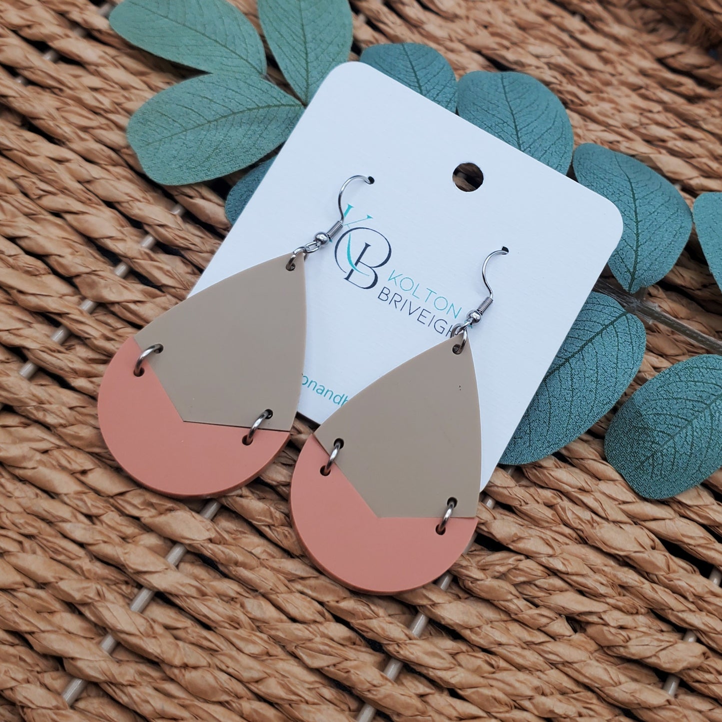Two Piece Large Teardrop Earrings