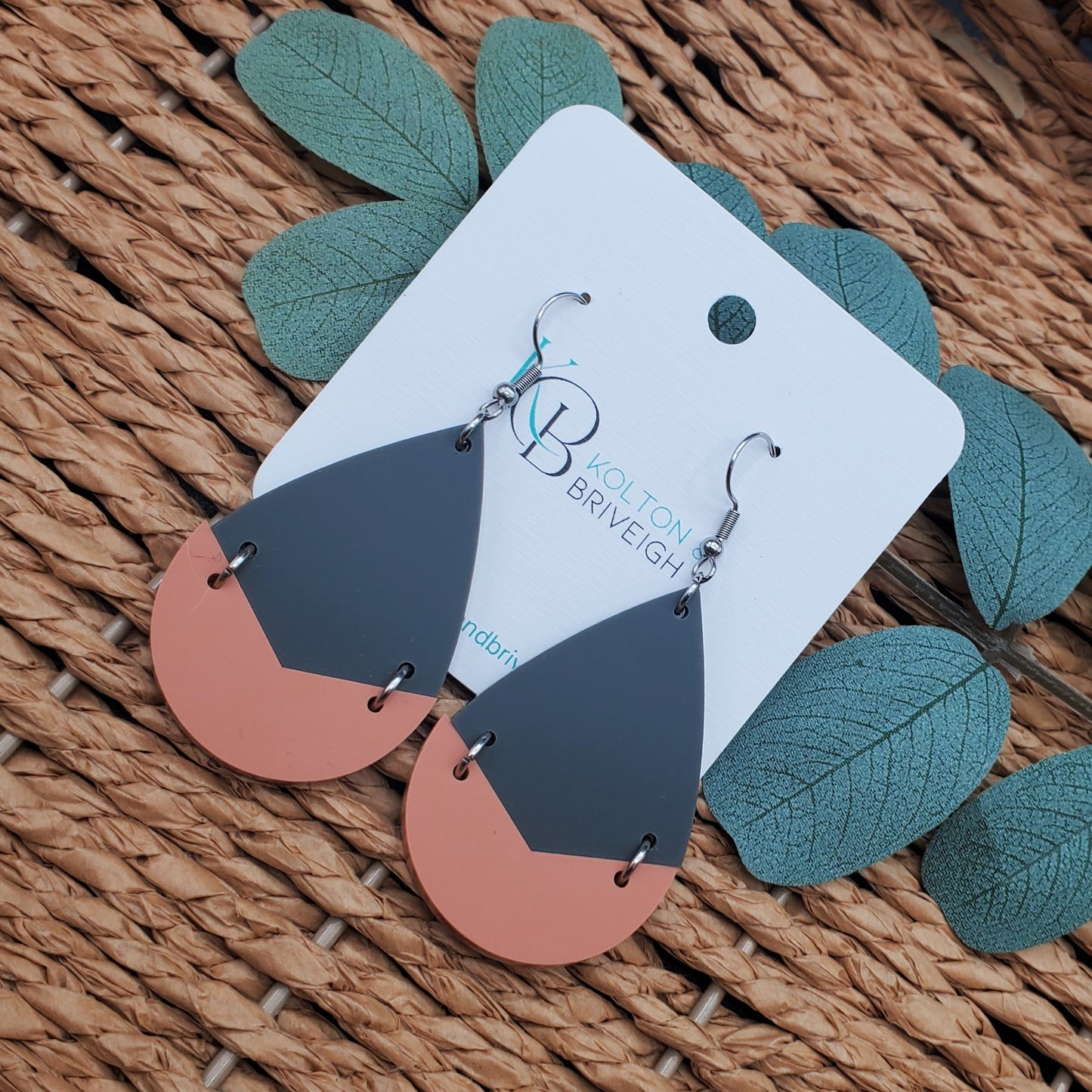 Two Piece Large Teardrop Earrings