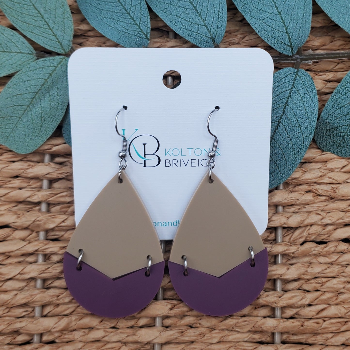 Two Piece Large Teardrop Earrings