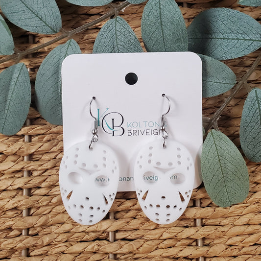 Hockey Mask Halloween Earrings