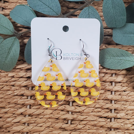Rubber Ducky Teardrop Earrings