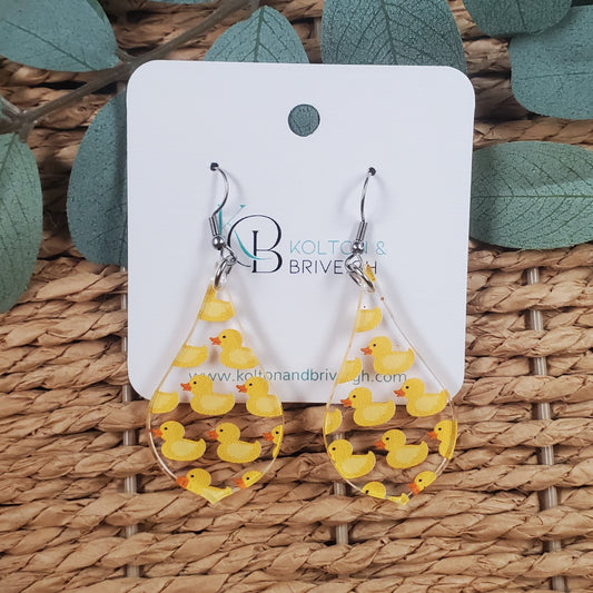 Rubber Ducky Pointed Pear Earrings
