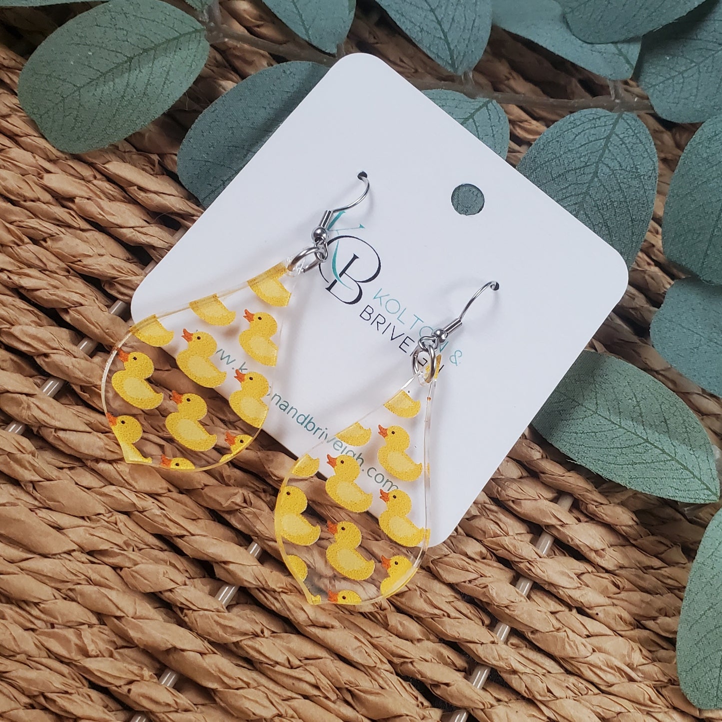Rubber Ducky Pointed Pear Earrings