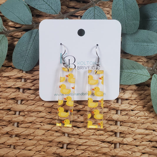 Rubber Ducky Bar Earrings